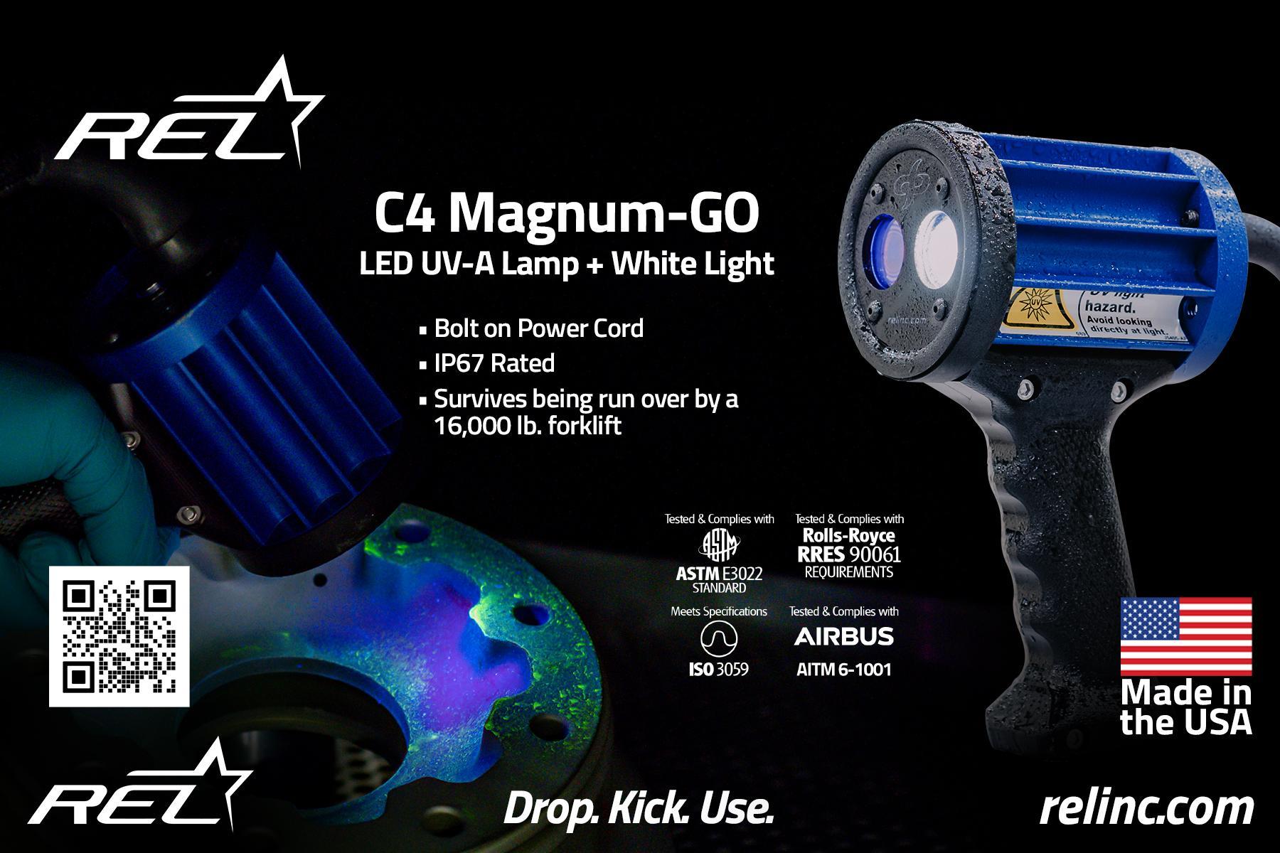 C4 Magnum-GO LED UV-A Inspection Lamp plus White Light | REL